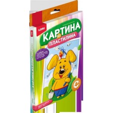 Пз/Пл-001 Картина из пластилина "Щенок-рыболов"