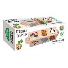 Кубики деревянные на оси "Живая природа" (3 кубика) арт.02959