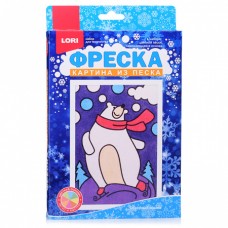 Пз/ф-038 Фреска. Картина из песка "Северный мишка"