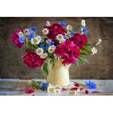 Алмаз мозаика (клас.) 30х40 см, с подр., с полн. заполн.   (цв.) Деревенские цветы.( Арт. AC34088)